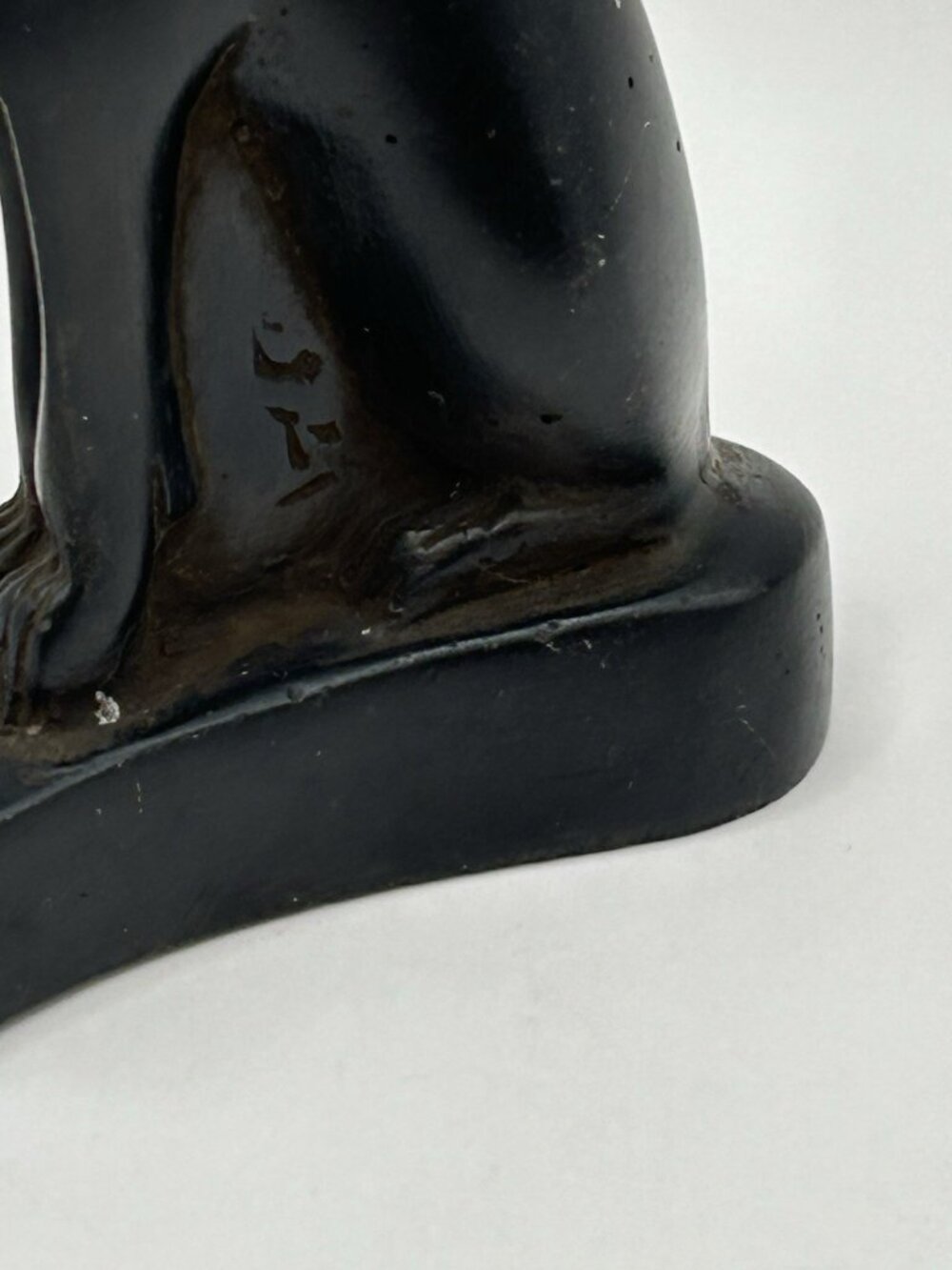 Vintage Egyptian Bastet Cat Figurine Black Carved Resin Statue 4” Retro Witchy - Picture 9 of 16